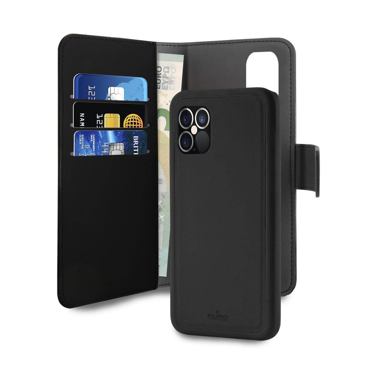 Detachable 2 in 1 Wallet Case for iPhone 12 and 12 Pro