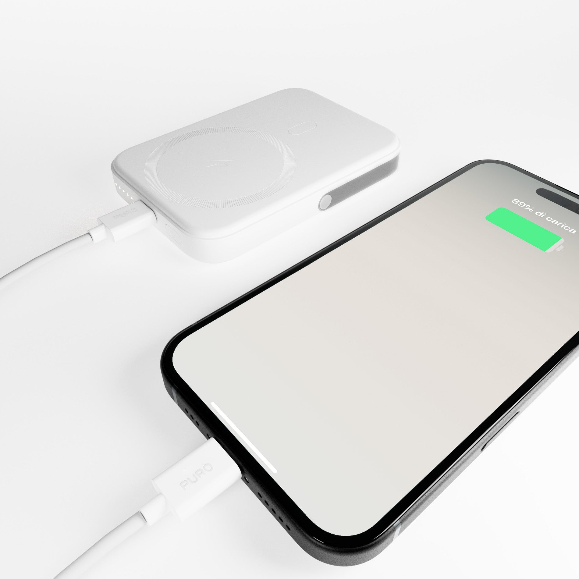 Power Bank 5000 mAh con stand compatibile con MagSafe