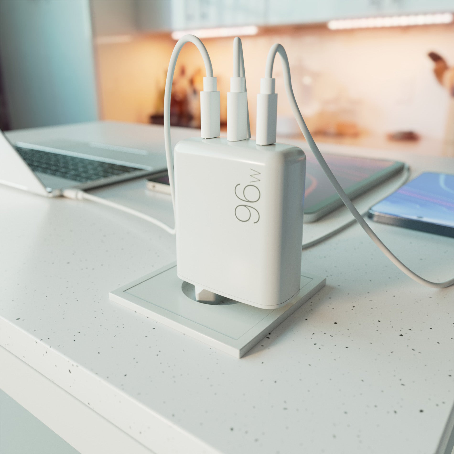 Caricabatterie da parete MiniPro 96W tecnologia GAN: 3 porte USB-C