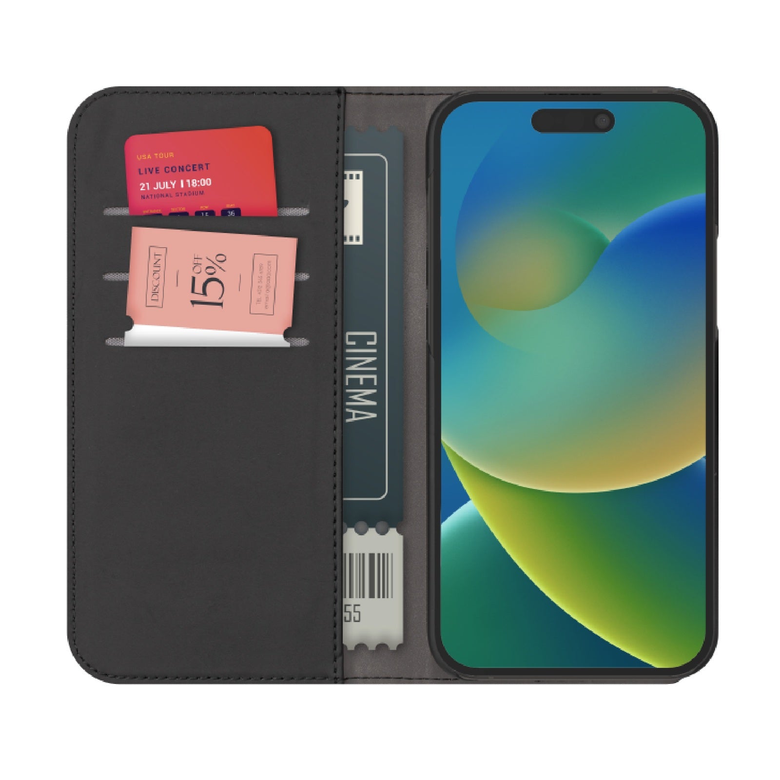 Custodia Wallet Detachable per iPhone 15