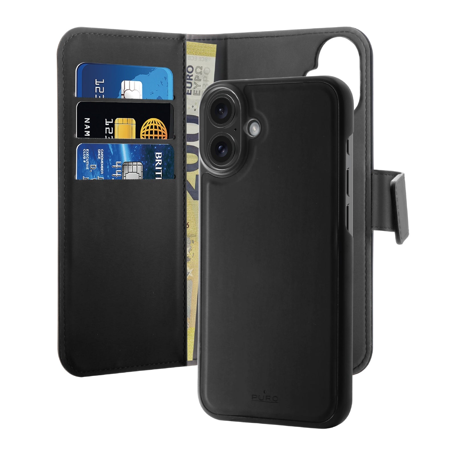 Detachable 2 in 1 Wallet Case for iPhone 16