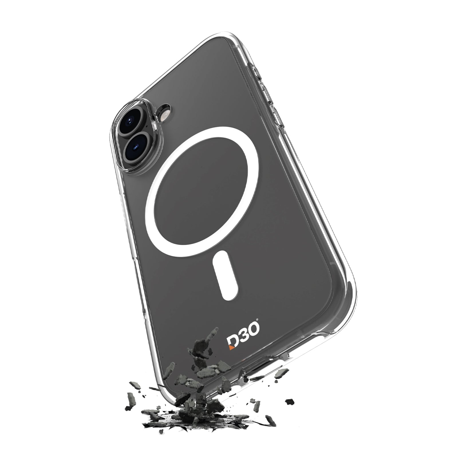 Cover Impact Clear D3O® Bio per iPhone 16