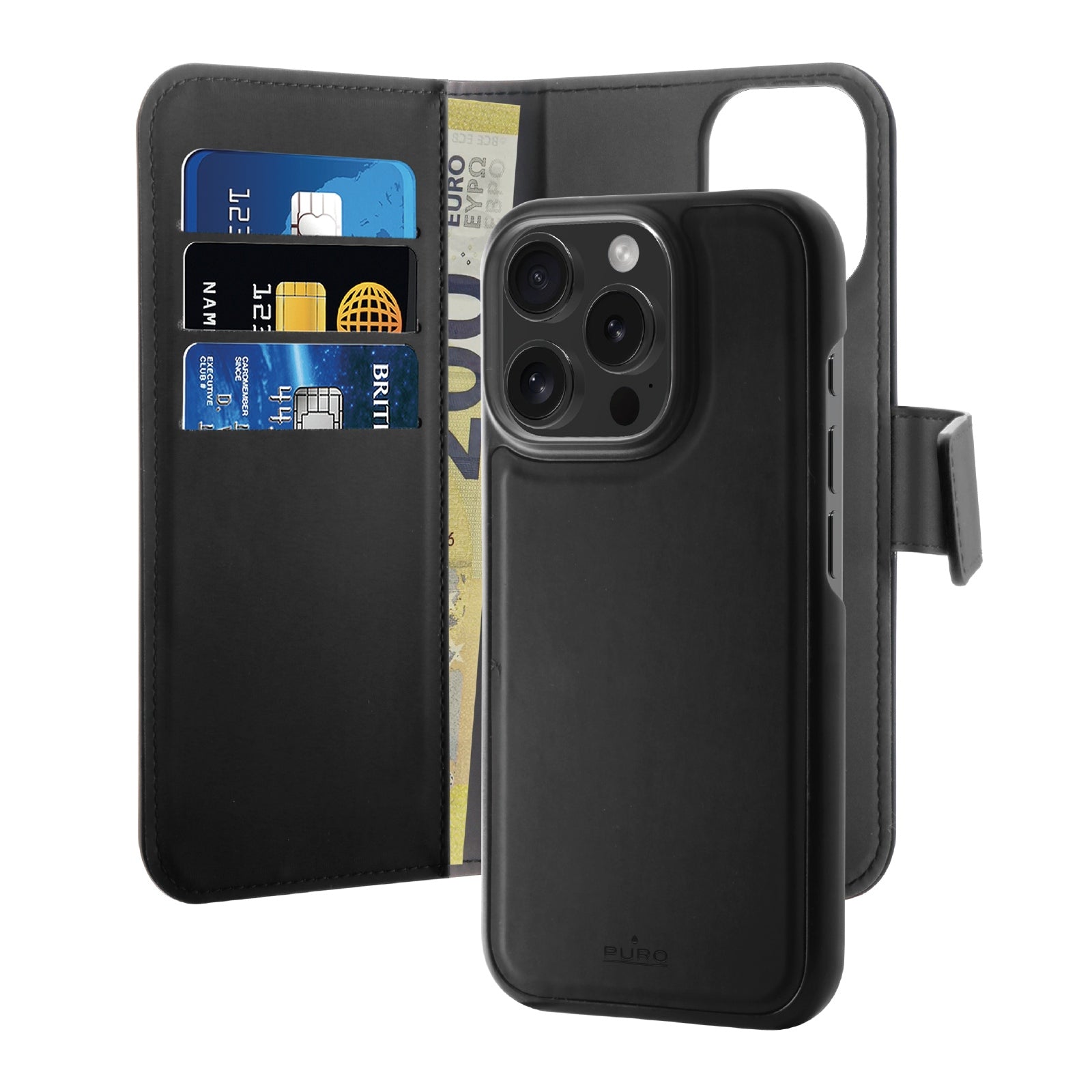 Detachable 2 in 1 Wallet Case for iPhone 16 Pro