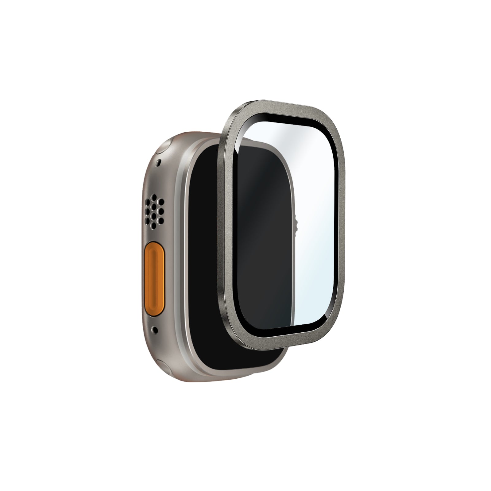 Verre trempé avec cadre en titane pour Apple Watch 49mm