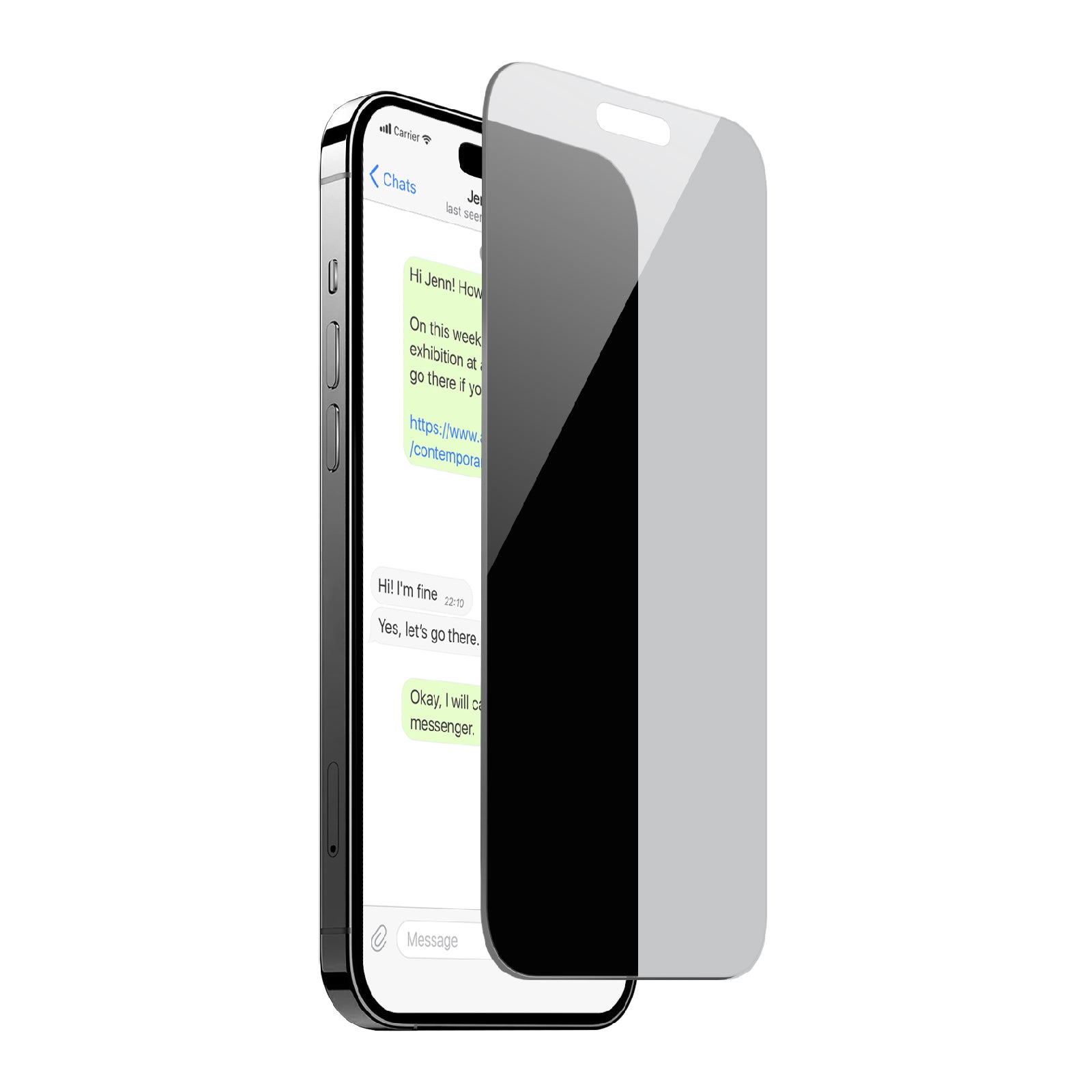 Verre trempé Privacy pour iPhone 15 et iPhone 16