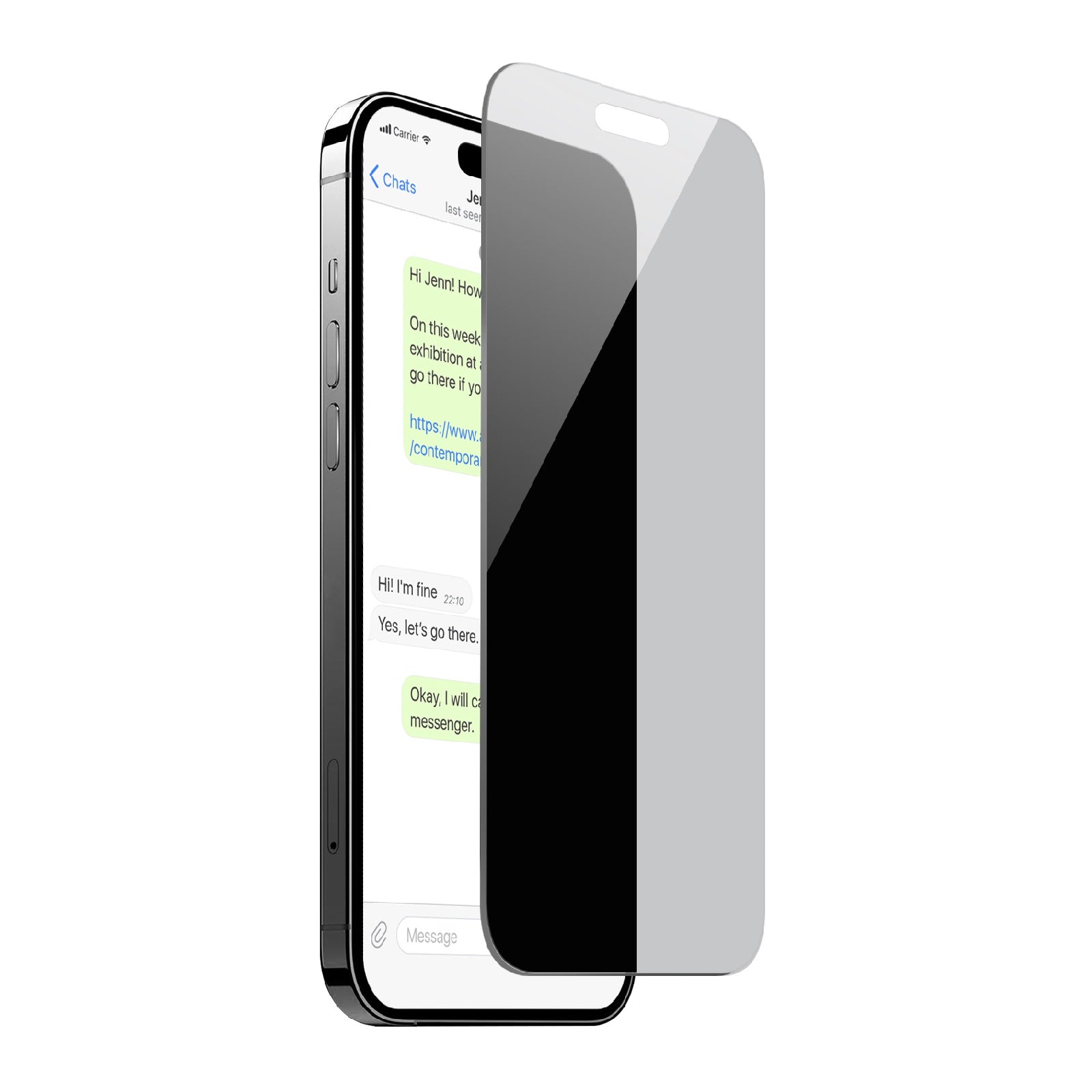 Verre trempé avec protection de la vie privée pour iPhone 15 Plus et 16 Plus